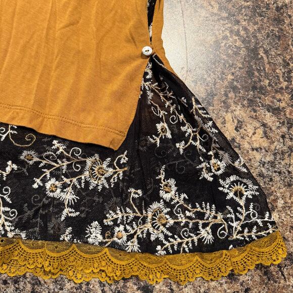 LOGO Lori Goldstein Tunic Top Boho Cottagecore Cozy Grunge Romantic Goth Lace XL - Picture 6 of 7